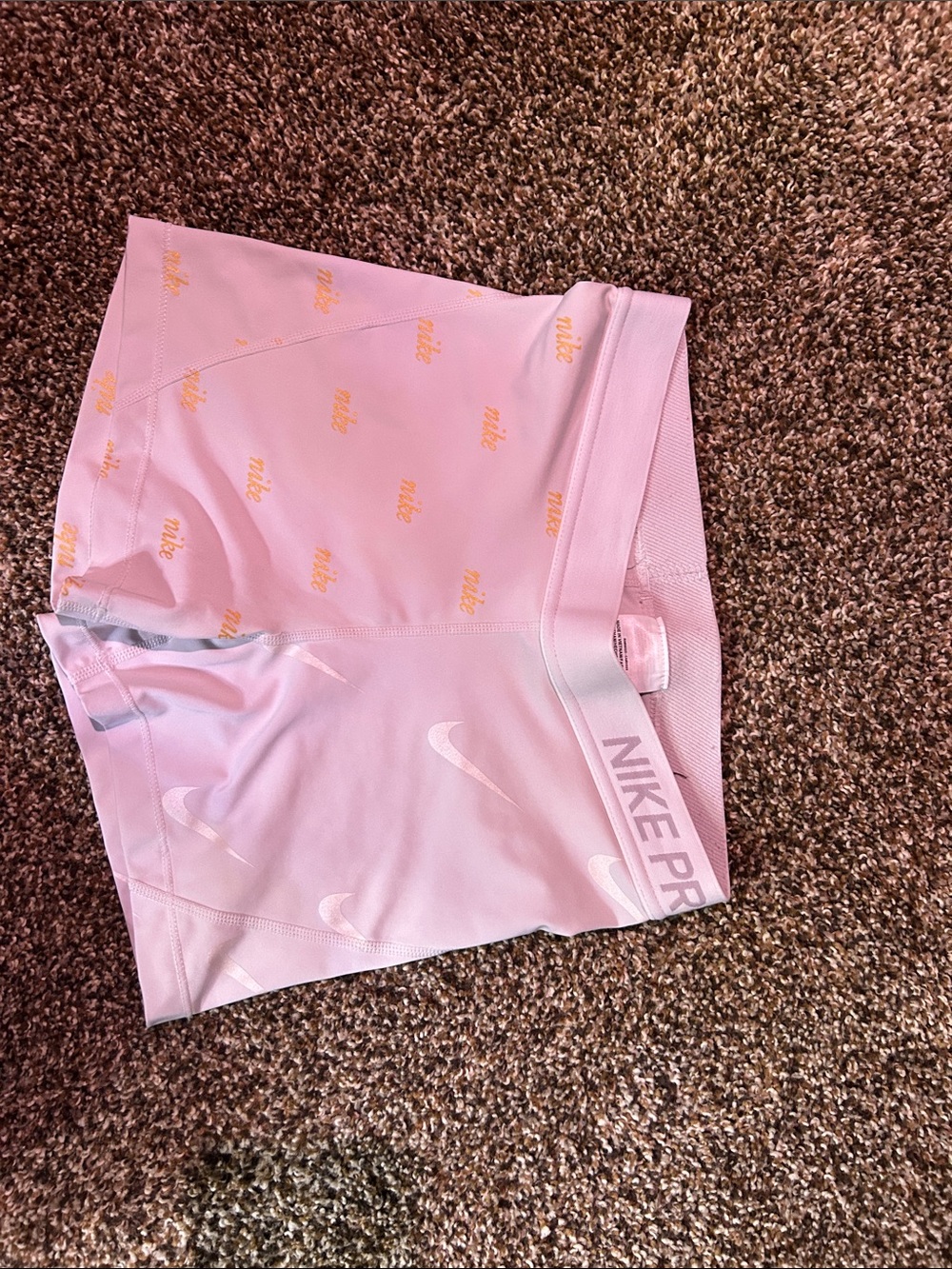 Nike white Logo-Print Pro Bike Shorts
